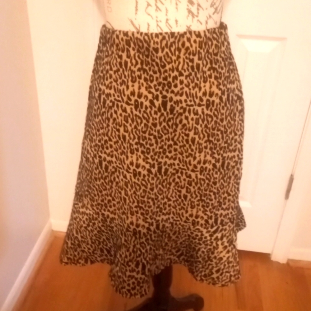 Leopard print flared SKIRT